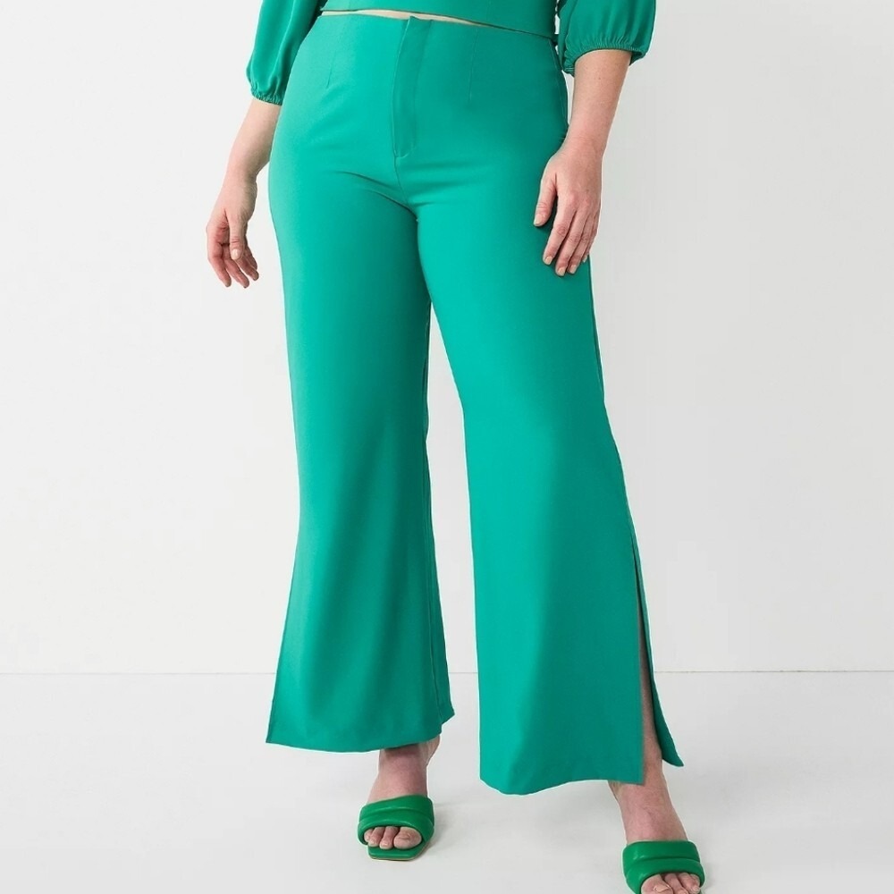 Intempo Slit High Waisted Wide Leg Women's‎ Pants Size 8